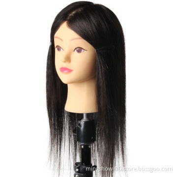 Cosmetology  training head 100% human hair for hairdresser
